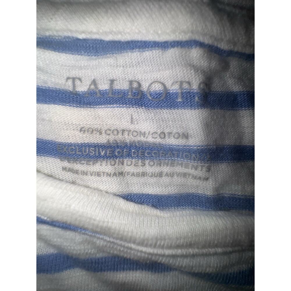 Talbots Large Modal Cotton Teacher Apple Blue Blouse Shirt Top Womens (AJ15) - Picture 2 of 3